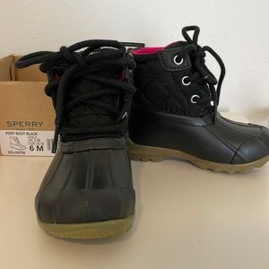 Toddler Sperry Port rain/mud Boot Black